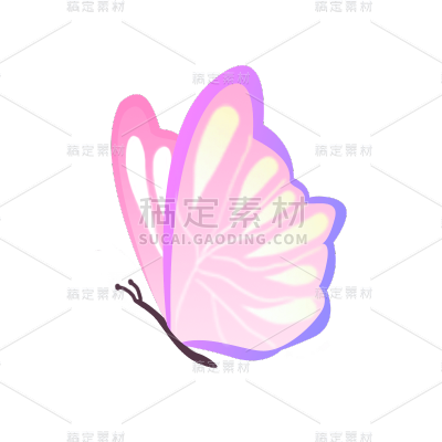 可爱清新蝴蝶插画元素贴纸