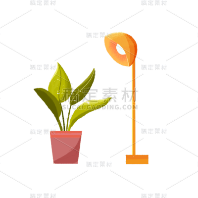 卡通感母亲节盆栽元素贴纸