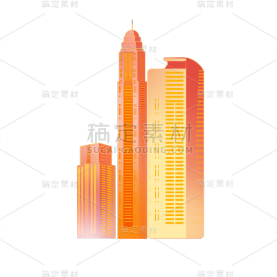 卡通感高楼元素