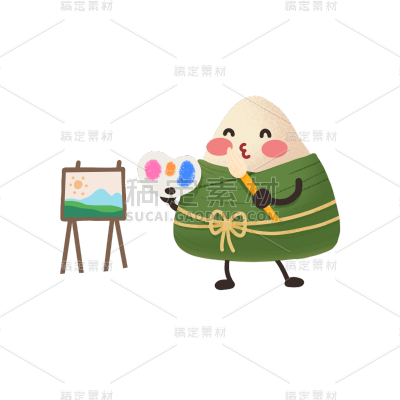 卡通感端午节粽子元素贴纸