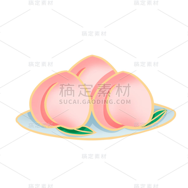 卡通感教育水蜜桃行业元素贴纸