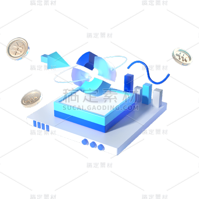 卡通感3D元素金币元素