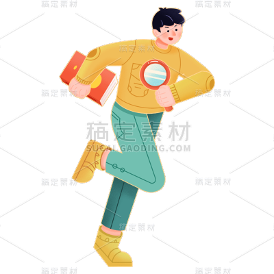 卡通感青年节男生元素贴纸