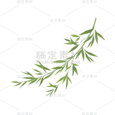 卡通感端午节柳叶元素贴纸
