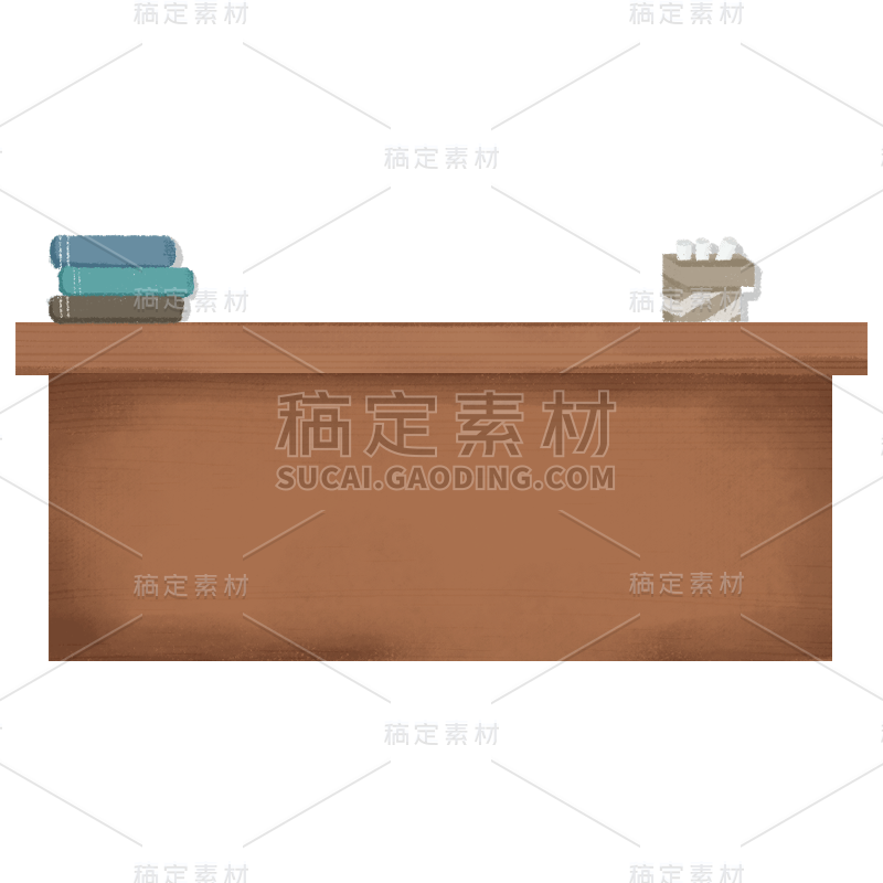卡通感讲桌元素贴纸