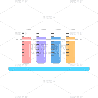 卡通感教育试管行业元素贴纸