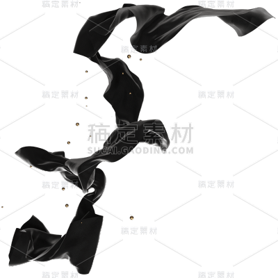 C4D-3D立体黑金元素-丝带3
