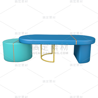 C4D-家居生活摆件贴纸-茶几