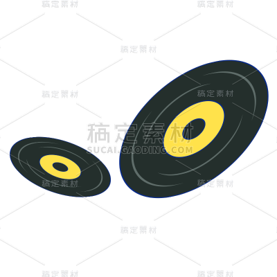 卡通感唱片元素贴纸