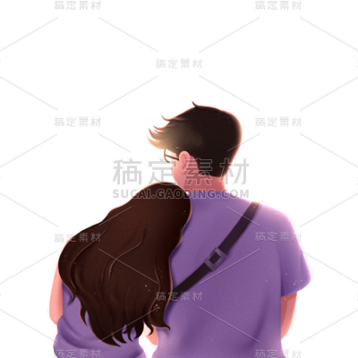 卡通感情人节情侣元素贴纸