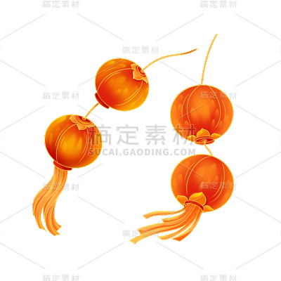 中国风春节灯笼元素贴纸