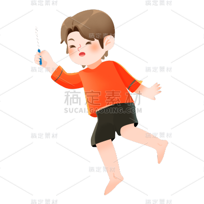 卡通感教育培训男生元素贴纸