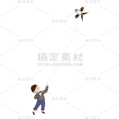 手绘风男孩元素贴纸