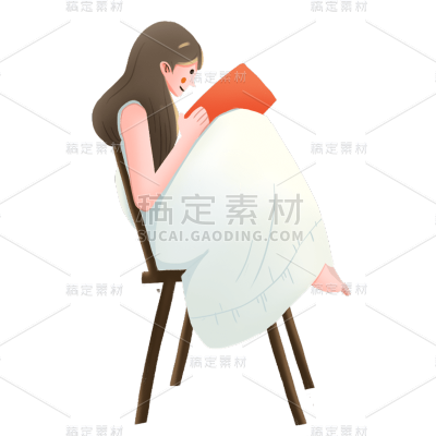 卡通感教育女人行业元素贴纸