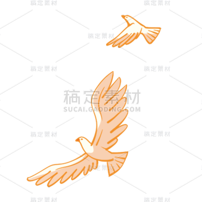 卡通感国庆节鸽子元素贴纸