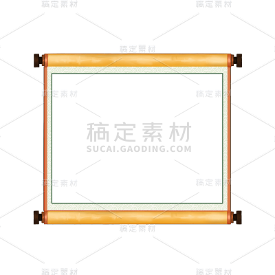 卡通感端午节卷轴元素贴纸
