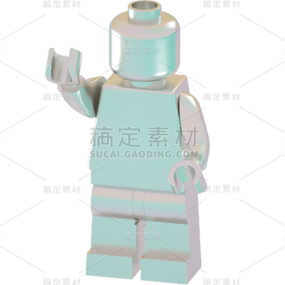 C4D-3D酸性风立体装饰贴纸-人偶