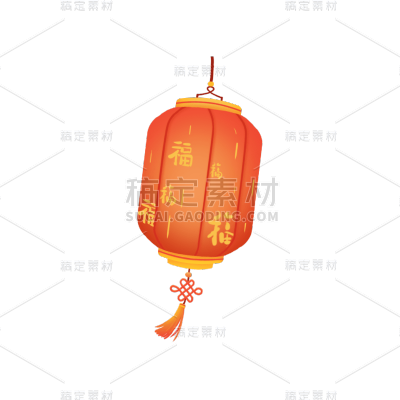 卡通感元宵节灯笼元素贴纸