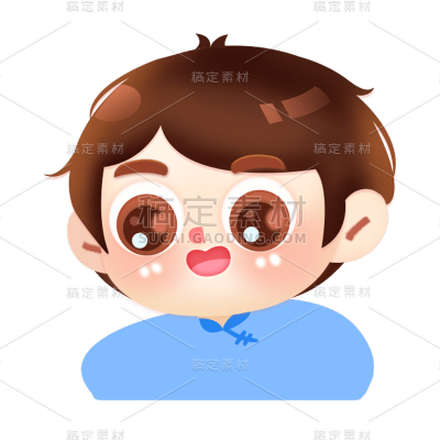 卡通感教育行业男孩元素贴纸