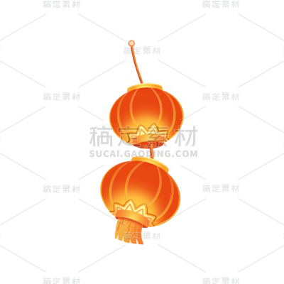 中国风春节灯笼元素贴纸