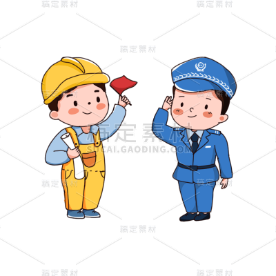 卡通感青年节人物元素贴纸