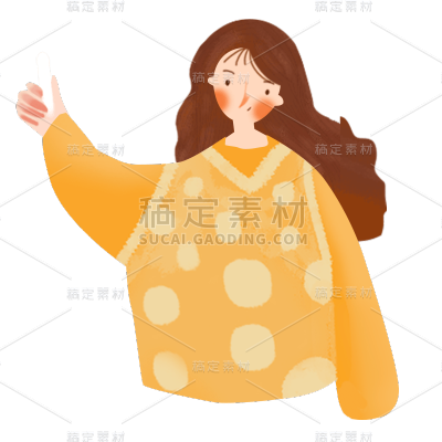 卡通感教师节女生元素贴纸