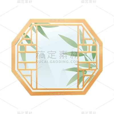 窗户元素古风贴纸