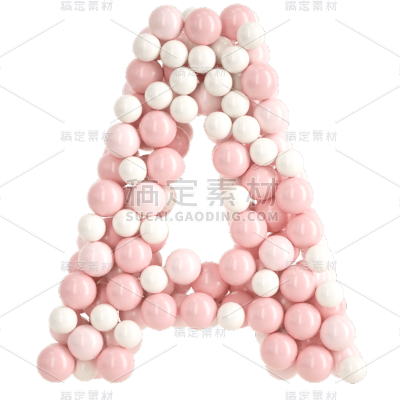 C4D-气球字母元素-A
