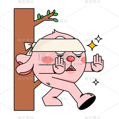 橡皮管风格怪兽元素贴纸