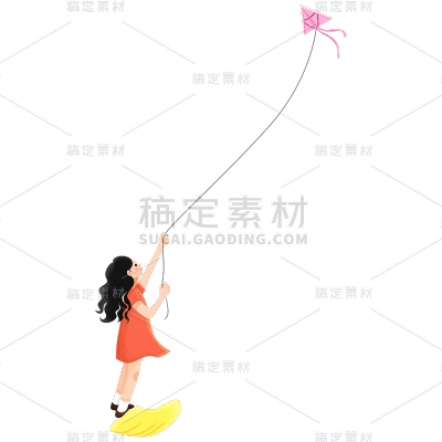 手绘风女生元素贴纸