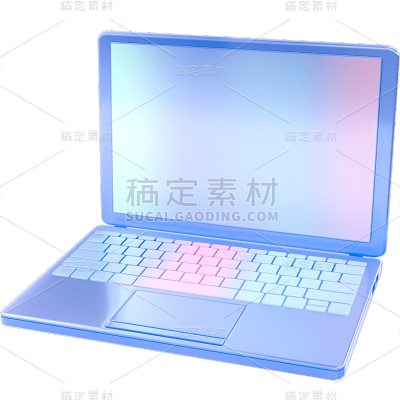 C4D-3D立体电子产品-笔记本电脑