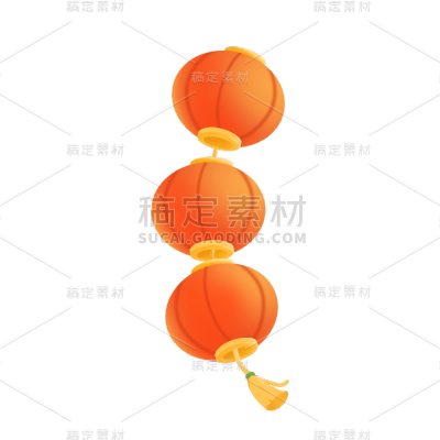 中国风春节灯笼元素贴纸