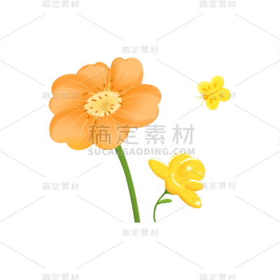 秋系列花卉元素贴纸