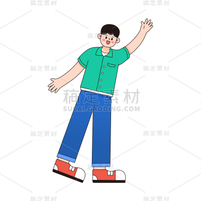 橡皮管风格男人元素贴纸
