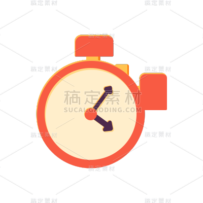 卡通感教育培训秒表元素贴纸