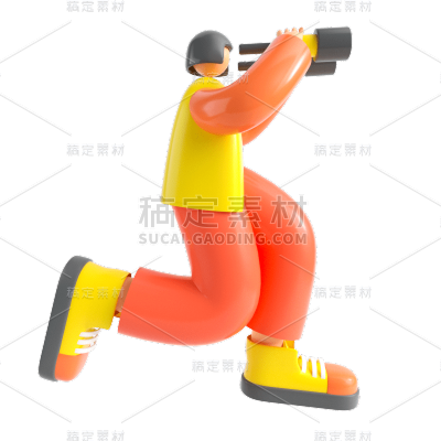 C4D人物插画素材贴纸