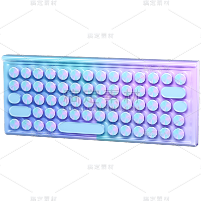 C4D-3D立体电子产品-键盘