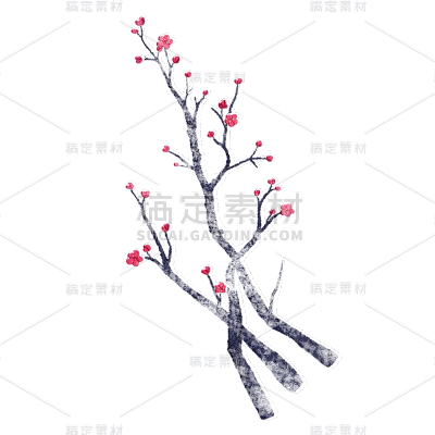 卡通感二十四节气树枝元素贴纸