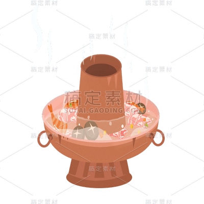 卡通感二十四节气火锅元素贴纸