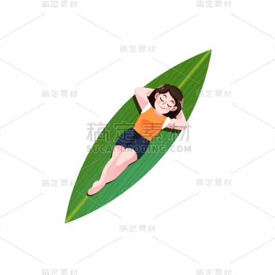 卡通感端午节女生元素贴纸