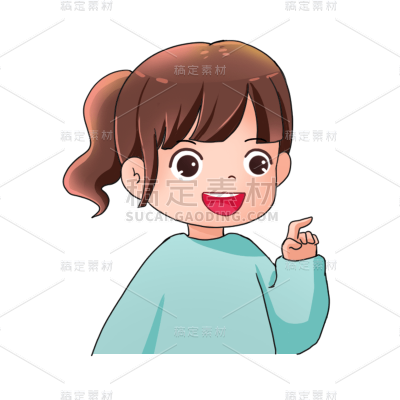 卡通感教育培训女生元素贴纸