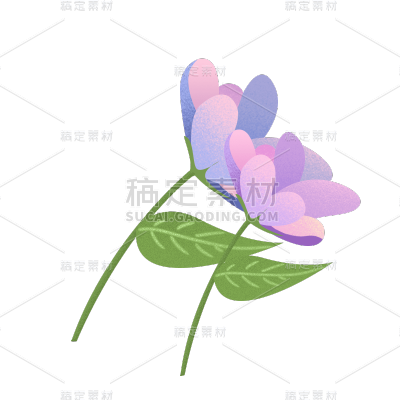 卡通感鲜花元素贴纸