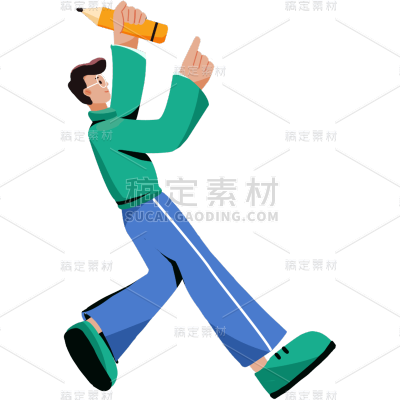 卡通感教育行业男生元素贴纸