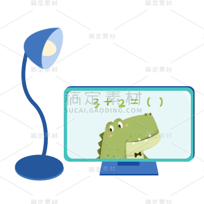 卡通感教育行电脑元素