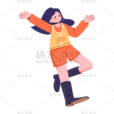 插画人物元素贴纸
