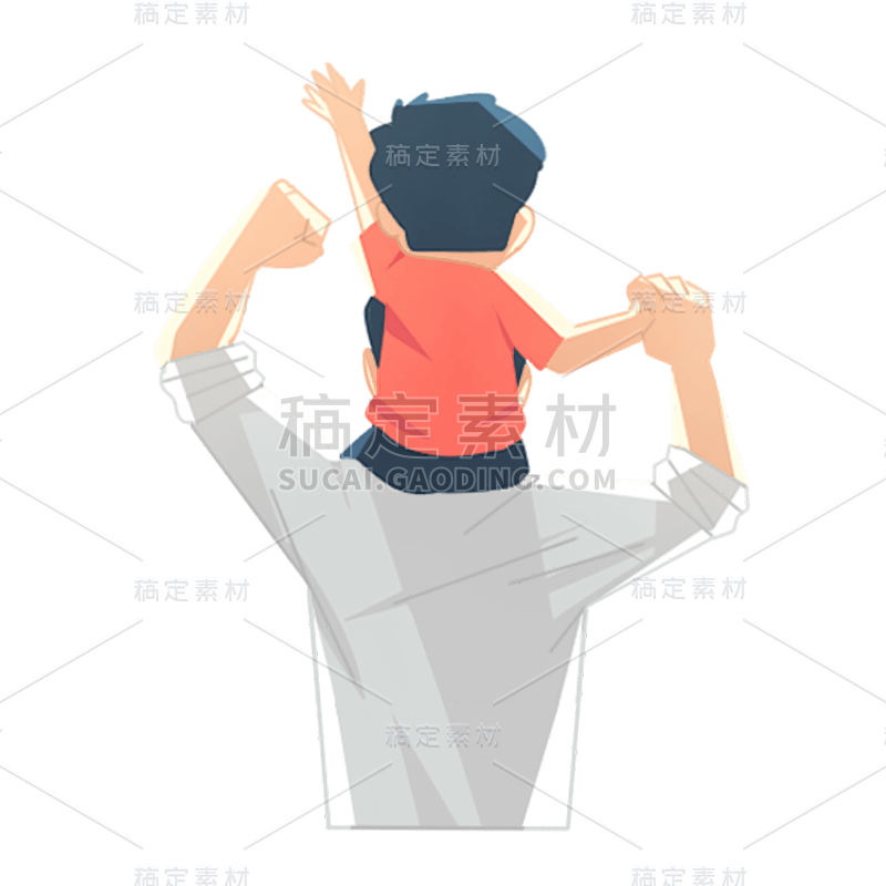 卡通感父亲节父子元素贴纸