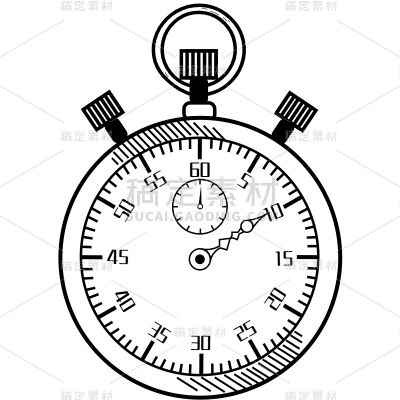 手绘-素描钟表元素家居生活贴纸8