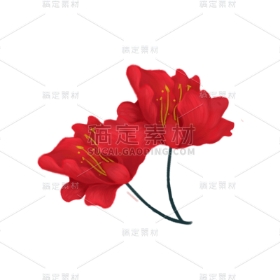 卡通感妇女节花元素贴纸
