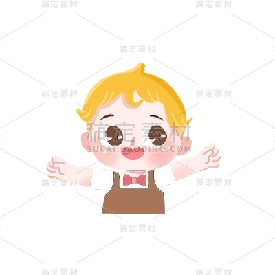 卡通感教育行业男孩元素贴纸