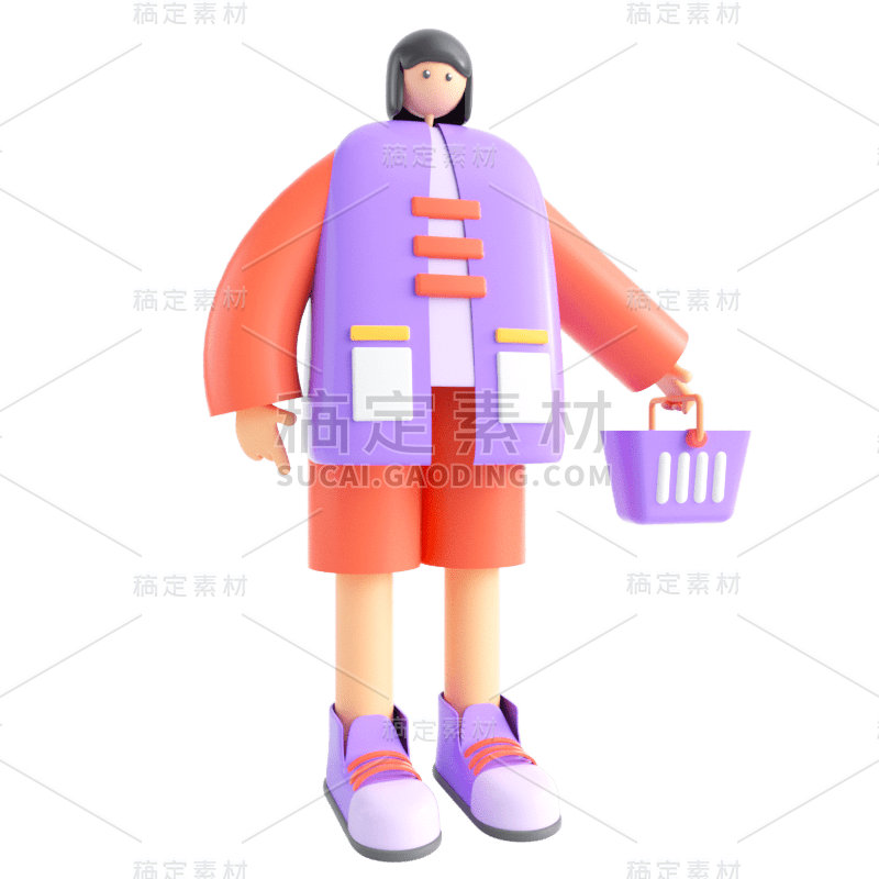 C4D-3D立体潮酷人物插画8